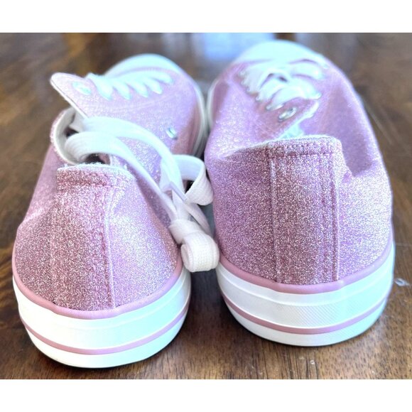 Pink Glitter Canvas Sneakers Womens Size 11 Shoes With White Laces Size 11 US - Picture 6 of 14